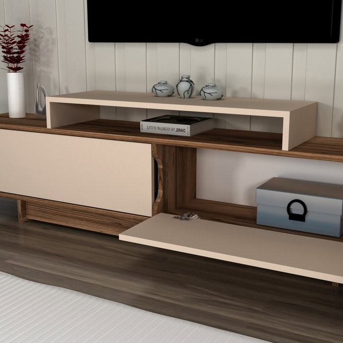 Hanah Home Soporte de TV Nogal claro y beige